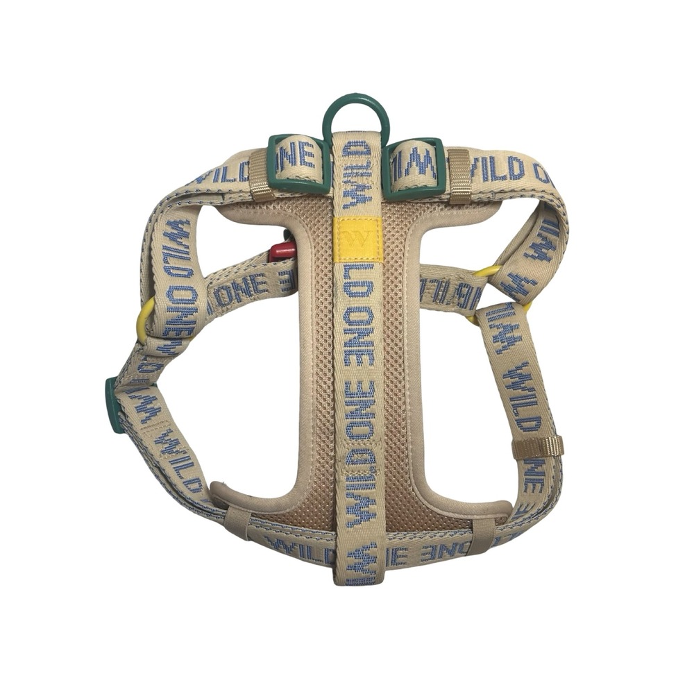 Wild One Dog Harness Large Beige Blue Adjustable Pet Harness NWOT